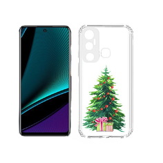 Чехол MyPads Tocco для Infinix Hot 11s Елка новогодняя с подарками акварель