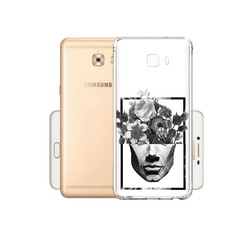 Чехол MyPads Tocco для Samsung Galaxy C9 Pro черно белая ваза в абстракции