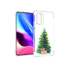 Чехол MyPads Tocco для Xiaomi Redmi K40 Елка новогодняя с подарками акварель