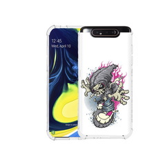 Чехол MyPads Tocco для Samsung Galaxy A80 нарисованный скелет на скейт борде