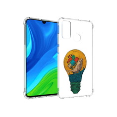 Чехол MyPads Tocco для Huawei P Smart (2020) кит в лампочке с парусами