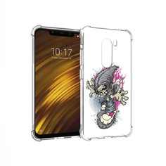 Чехол MyPads Tocco для Xiaomi Pocophone F1 нарисованный скелет на скейт борде
