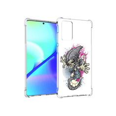 Чехол MyPads Tocco для Samsung Galaxy Note 20 нарисованный скелет на скейт борде
