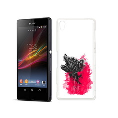 Чехол MyPads Tocco для Sony Xperia Z медведь в дымке