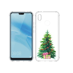 Чехол MyPads Tocco для Huawei P20 Lite Елка новогодняя с подарками акварель