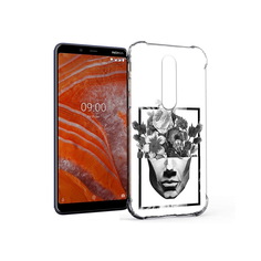 Чехол MyPads Tocco для Nokia 3.1 Plus черно белая ваза в абстракции (PT121397.96.678)