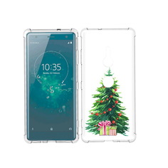 Чехол MyPads Tocco для Sony Xperia XZ3 Елка новогодняя с подарками акварель