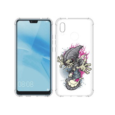 Чехол MyPads Tocco для Huawei P20 Lite нарисованный скелет на скейт борде