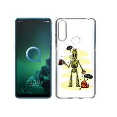 Чехол MyPads Tocco для Alcatel 3X прикольный робот (PT227136.670.557)