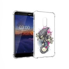 Чехол MyPads Tocco для Nokia 3.1 нарисованный скелет на скейт борде (PT114125.119.512)