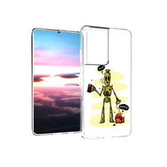 Чехол MyPads Tocco для Samsung Galaxy S21 Ultra прикольный робот (PT157307.497.557)