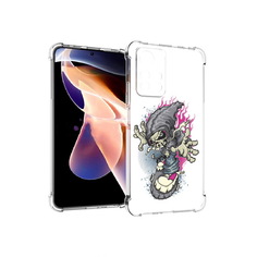 Чехол MyPads Tocco для Xiaomi Redmi Note 11 Pro нарисованный скелет на скейт борде