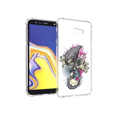 Чехол MyPads Tocco для Samsung Galaxy J4+ (2018) нарисованный скелет на скейт борде