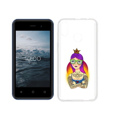 Чехол MyPads Tocco для BQ 4030G Nice Mini девушка в татуировках с короной