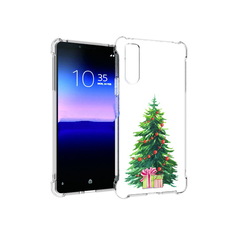 Чехол MyPads Tocco для Sony Xperia 10 II Елка новогодняя с подарками акварель