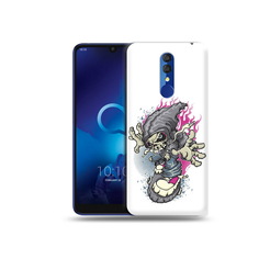 Чехол MyPads Tocco для Alcatel 3L 5039D (2019) нарисованный скелет на скейт борде