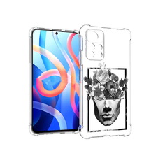 Чехол MyPads Tocco для Xiaomi Poco M4 Pro 5G черно белая ваза в абстракции