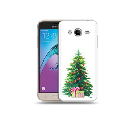 Чехол MyPads Tocco для Samsung Galaxy J3 (2016) Елка новогодняя с подарками акварель