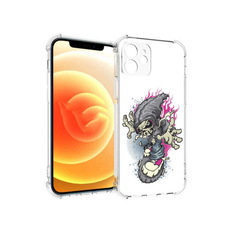 Чехол MyPads Tocco для Apple iPhone 12 нарисованный скелет на скейт борде
