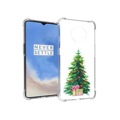 Чехол MyPads Tocco для OnePlus 7T Елка новогодняя с подарками акварель (PT227044.138.78)