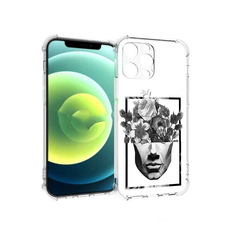 Чехол MyPads Tocco для Apple iPhone 13 Pro черно белая ваза в абстракции