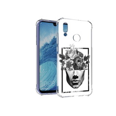 Чехол MyPads Tocco для Huawei P Smart (2019) черно белая ваза в абстракции