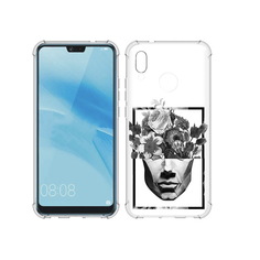 Чехол MyPads Tocco для Huawei P20 Lite черно белая ваза в абстракции (PT130405.51.678)