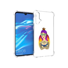 Чехол MyPads Tocco для Huawei Nova 5 девушка в татуировках с короной