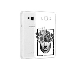 Чехол MyPads Tocco для Samsung Galaxy A8 черно белая ваза в абстракции