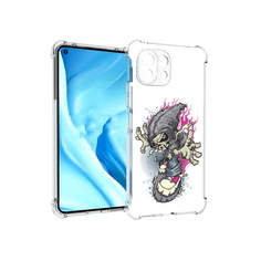 Чехол MyPads Tocco для Xiaomi Mi 11 Lite нарисованный скелет на скейт борде