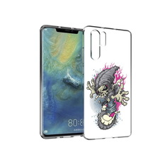 Чехол MyPads Tocco для Huawei P30 Pro нарисованный скелет на скейт борде