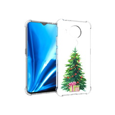 Чехол MyPads Tocco для Nokia 5.4 Елка новогодняя с подарками акварель (PT156621.100.78)