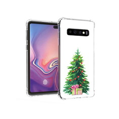 Чехол MyPads Tocco для Samsung Galaxy S10+ Елка новогодняя с подарками акварель