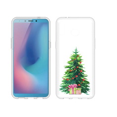 Чехол MyPads Tocco для Samsung Galaxy A6s Елка новогодняя с подарками акварель