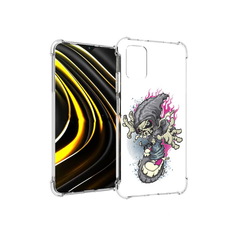 Чехол MyPads Tocco для Xiaomi Poco M3 нарисованный скелет на скейт борде