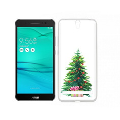 Чехол MyPads Tocco для Asus ZenFone Go (ZB690KG) Елка новогодняя с подарками акварель