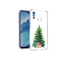 Чехол MyPads Tocco для Huawei P Smart (2019) Елка новогодняя с подарками акварель