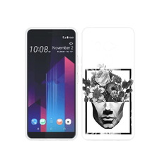 Чехол MyPads Tocco для HTC U11 EYEs черно белая ваза в абстракции
