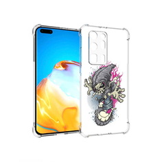 Чехол MyPads Tocco для Huawei P40 Pro+ нарисованный скелет на скейт борде