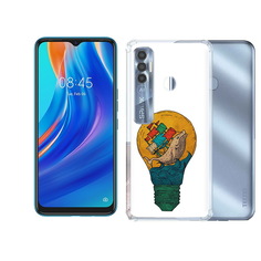 Чехол MyPads Tocco для Tecno Spark 7 Pro кит в лампочке с парусами