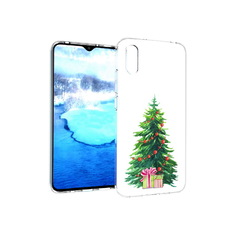 Чехол MyPads Tocco для Xiaomi Redmi 9A Елка новогодняя с подарками акварель