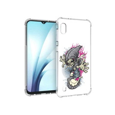 Чехол MyPads Tocco для Samsung Galaxy A10 нарисованный скелет на скейт борде