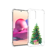 Чехол MyPads Tocco для Xiaomi Redmi Note 10S Елка новогодняя с подарками акварель