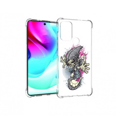 Чехол MyPads Tocco для Motorola Moto G60S нарисованный скелет на скейт борде