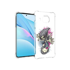 Чехол MyPads Tocco для Xiaomi Mi 10T Lite нарисованный скелет на скейт борде