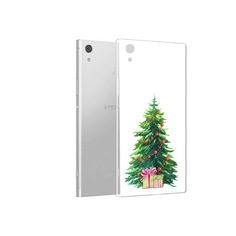 Чехол MyPads Tocco для Sony Xperia XA1 Елка новогодняя с подарками акварель
