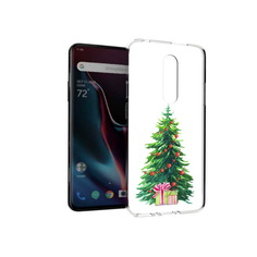 Чехол MyPads Tocco для OnePlus 7 Pro Елка новогодняя с подарками акварель