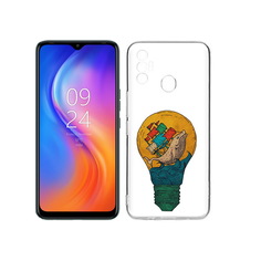 Чехол MyPads Tocco для Tecno Spark 7 кит в лампочке с парусами