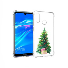 Чехол MyPads Tocco для Huawei Y9 Елка новогодняя с подарками акварель (PT227091.35.78)