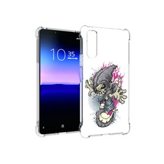 Чехол MyPads Tocco для Sony Xperia 10 II нарисованный скелет на скейт борде